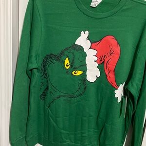 Dr Seuss Grinch Santa Holiday Christmas sweatshirt (size large)